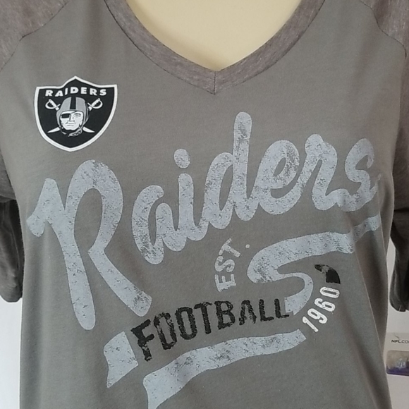 OAKLAND LAS VEGAS RAIDERS WOMENS NFL GREY TSHIRT - Picture 2 of 8